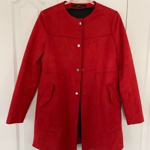Zara Small red suede coat